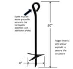 30" Earth Auger and Ground Anchor Assembly